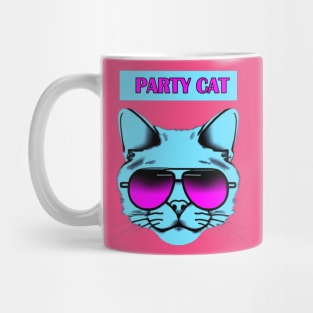 Party Cat Synthwave Retro Mug